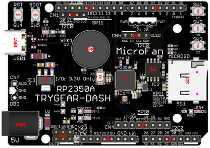 TRYGEAR-DASH-RP2350A (RP2350A, Dual ARM Cortex-M33 8MB Flash)