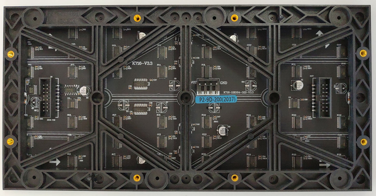 P2 [[BRG]] LEDマトリックスパネル 128X64ピクセル256mmx128mm 室内用