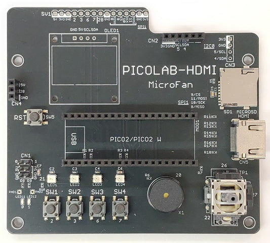 PICOLAB-HDMI (モニタ表示実験用拡張ボード: Raspberry Pi PICO/PICO 2, PicoDVI対応)