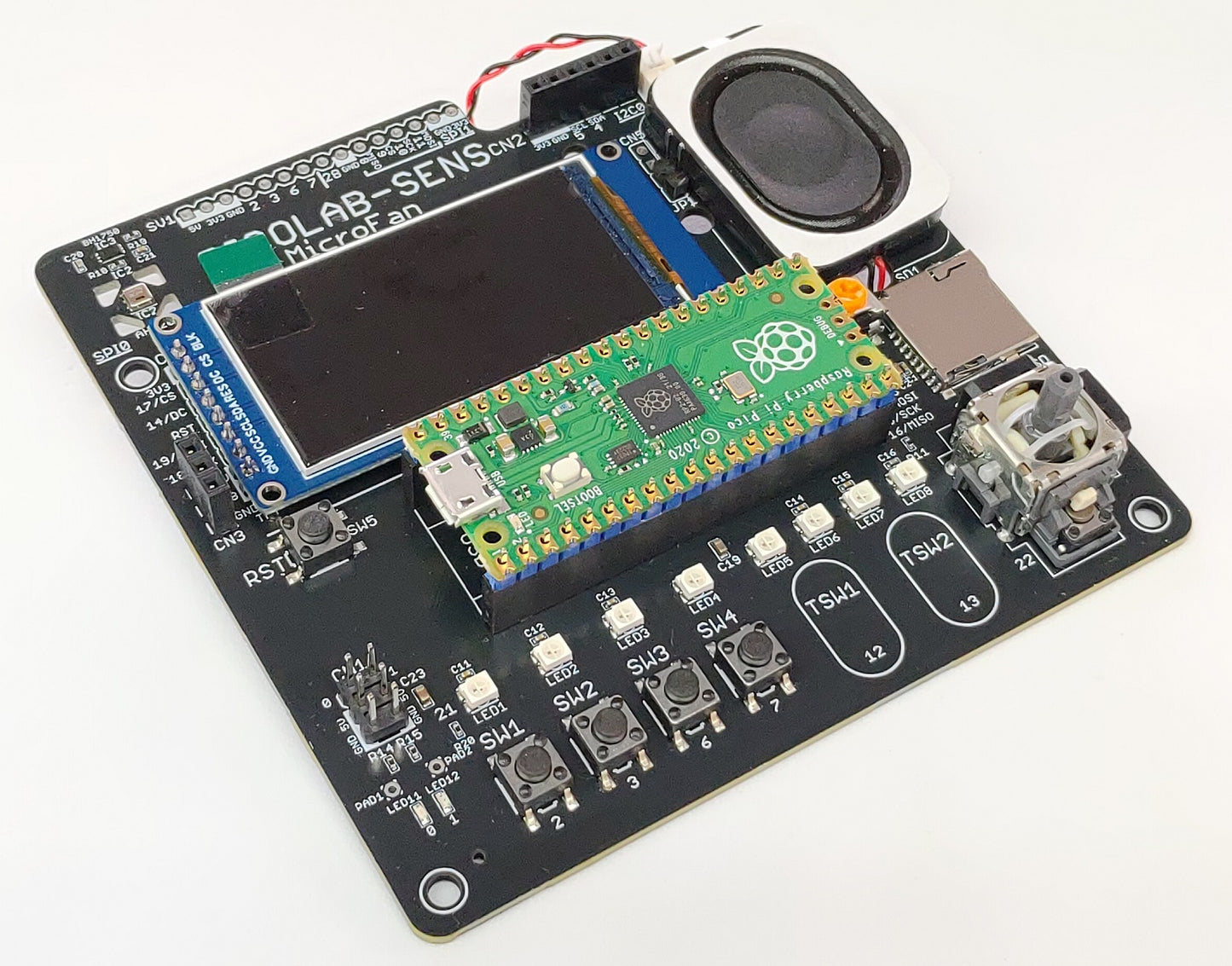 PICOLAB-SENS (実験用多機能拡張ボード: Raspberry Pi PICO/PICO W対応)