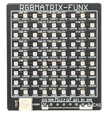 RGBMATRIX-FUNX (9x9ドットマトリックス WS2812B x(81+1))