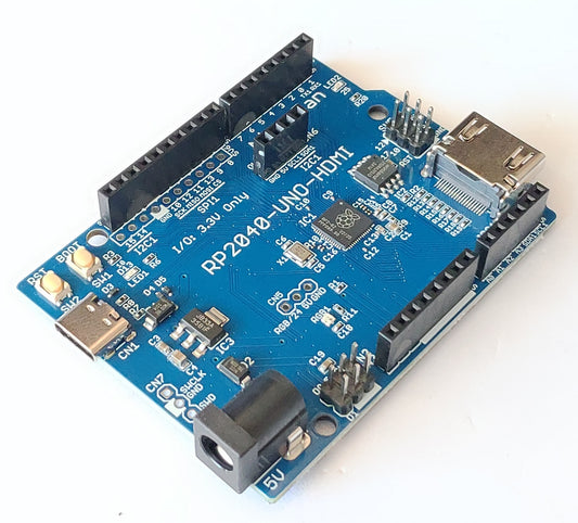 RP2040-UNO-HDMI (RP2040, Dual ARM Cortex-M0+ 8MB Flash) PicoDVI対応開発ボード
