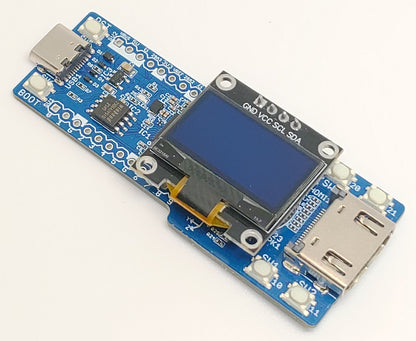 RP2350A-DVI (8MB Flash、DVI出力、タクトスイッチ x4、圧電スピーカー、加速度センサー)