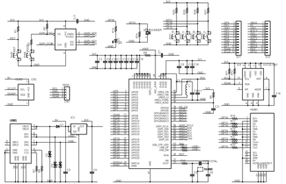RP2350A-DVI (8MB Flash、DVI出力、タクトスイッチ x4、圧電スピーカー、加速度センサー)