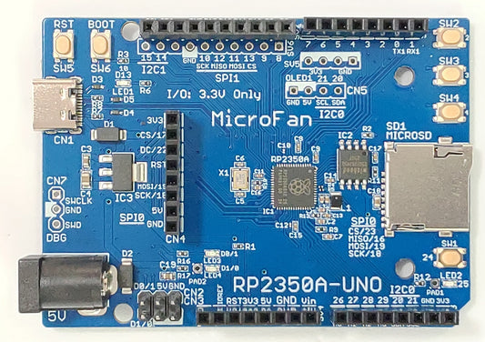 RP2350A-UNO (RP2350A, Dual ARM Cortex-M33 16MB Flash) 開発ボード