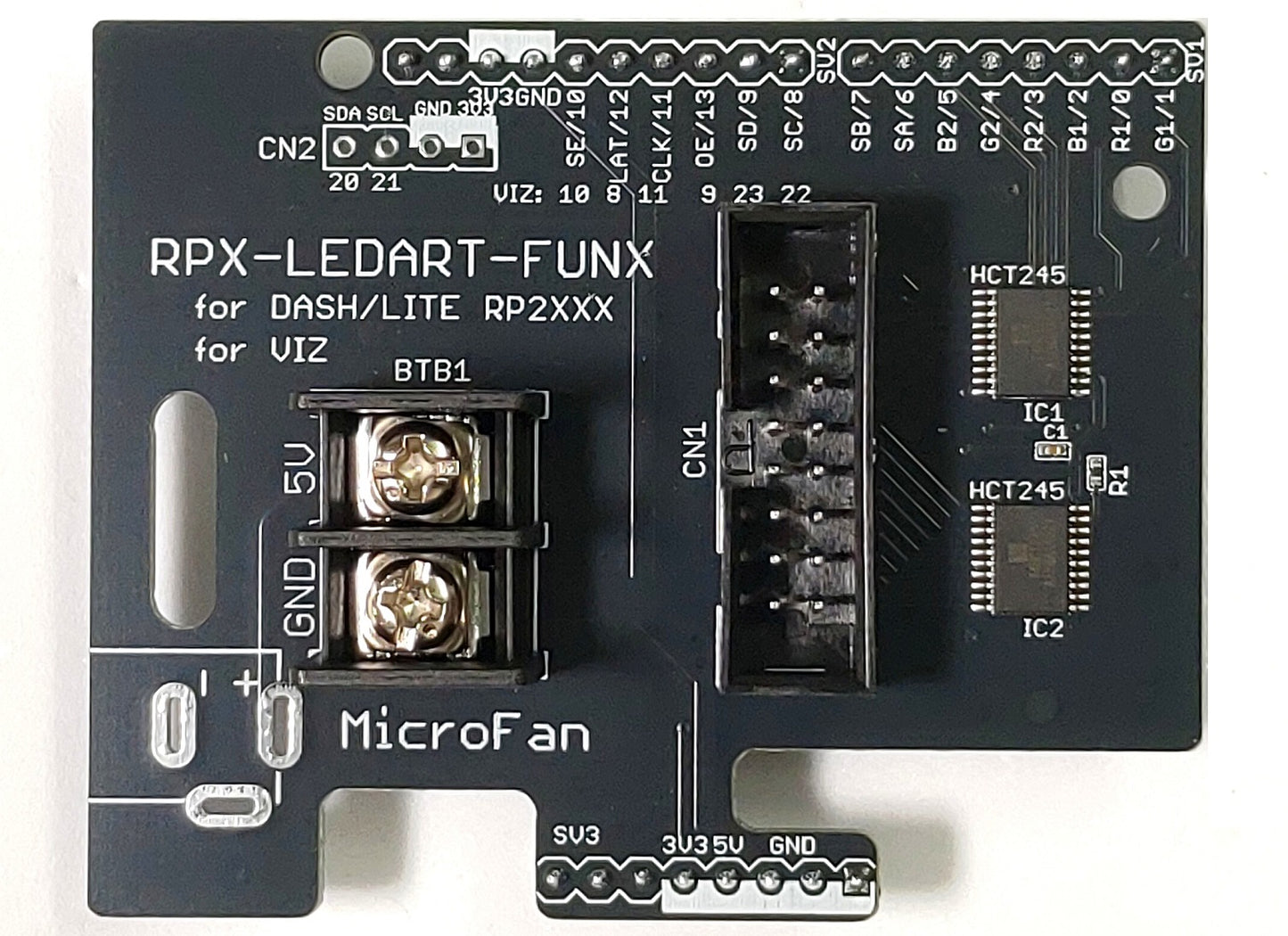 RPX-LEDART-FUNX TRYGEAR用HUB75拡張ボード