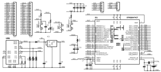 STM32G474-MINI ( STM32G474CBT6, ARM Cortex-M4, 170MHz, 128KFlash, 128KRAM) 開発ボード Type-C USBコネクタ