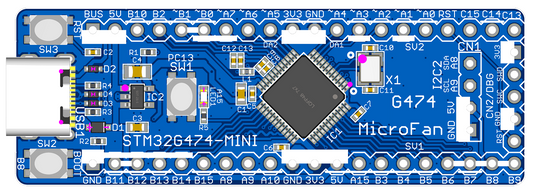 STM32G474-MINI ( STM32G474CBT6, ARM Cortex-M4, 170MHz, 128KFlash, 128KRAM) 開発ボード Type-C USBコネクタ