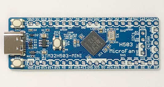 STM32H503-MINI ( STM32H503CBU6, ARM Cortex-M33, 250MHz, 128KFlash, 32KRAM) 開発ボード Type-C USBコネクタ