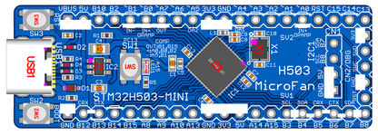 STM32H503-MINI ( STM32H503CBU6, ARM Cortex-M33, 250MHz, 128KFlash, 32KRAM) 開発ボード Type-C USBコネクタ