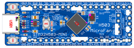 STM32H503-MINI ( STM32H503CBU6, ARM Cortex-M33, 250MHz, 128KFlash, 32KRAM) 開発ボード Type-C USBコネクタ (コピー)