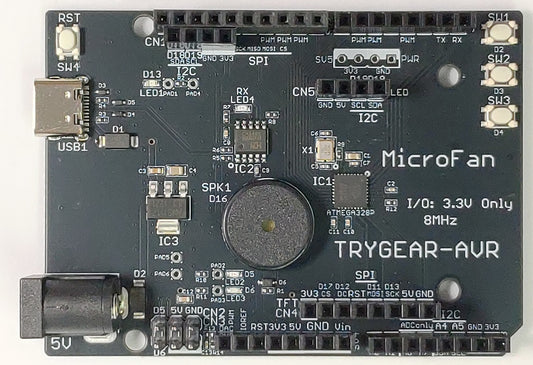 TRYGEAR-AVR (ATmega328P UNO R3 準拠, 3.3V 8MHz)