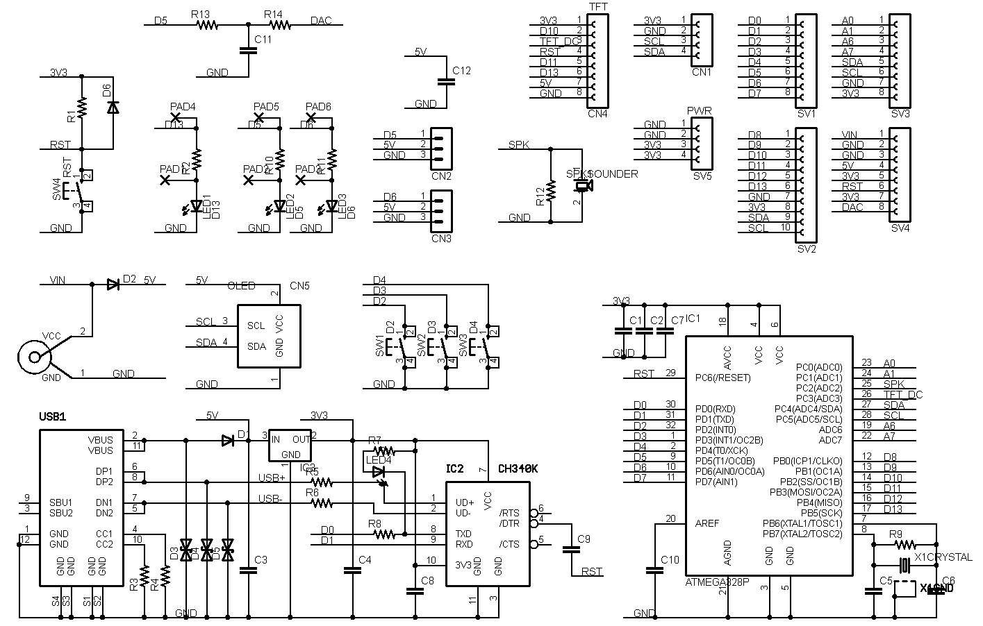TRYGEAR-AVR (ATmega328P UNO R3 準拠, 3.3V 8MHz)
