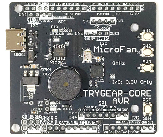 TRYGEAR-CORE AVR (ATmega328P UNO R3 準拠, 3.3V 8MHz)