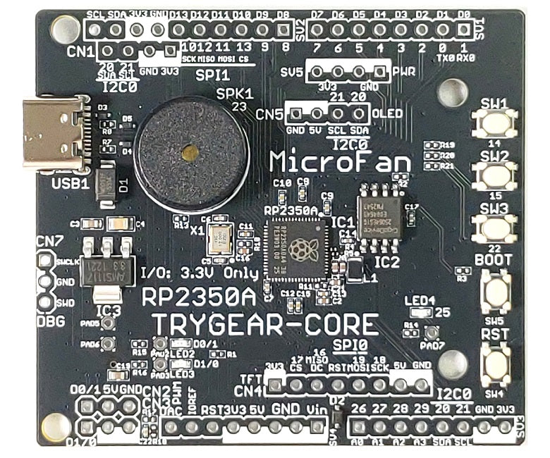 TRYGEAR-CORE RP2350A (RP2350A, Dual ARM Cortex-M33 8MB Flash)