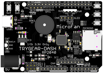TRYGEAR-DASH-RP2040 (RP2040, Dual ARM Cortex-M0+ 8MB Flash)