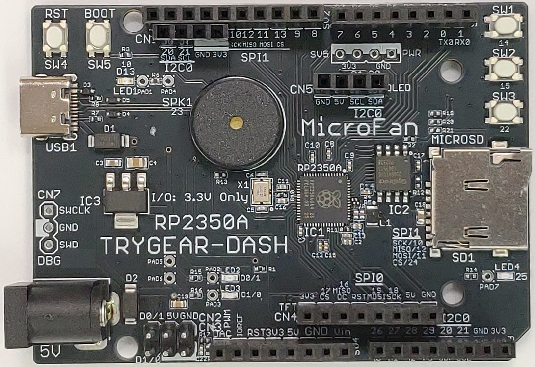 TRYGEAR-DASH-RP2350A (RP2350A, Dual ARM Cortex-M33 8MB Flash)