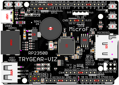 TRYGEAR-VIZ-RP2350B (RP2350B, Dual ARM Cortex-M33 16MB Flash)