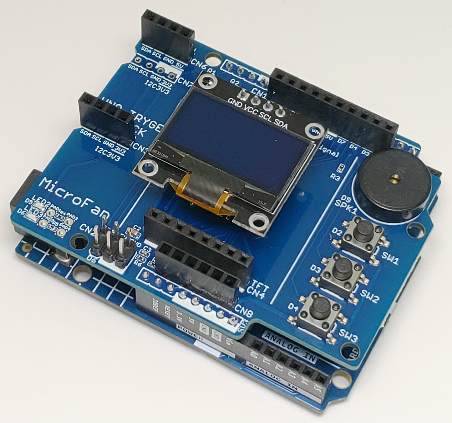 UNO-TRYGEAR-STACK (UNO R3/R4->TRYGEAR化シールド)