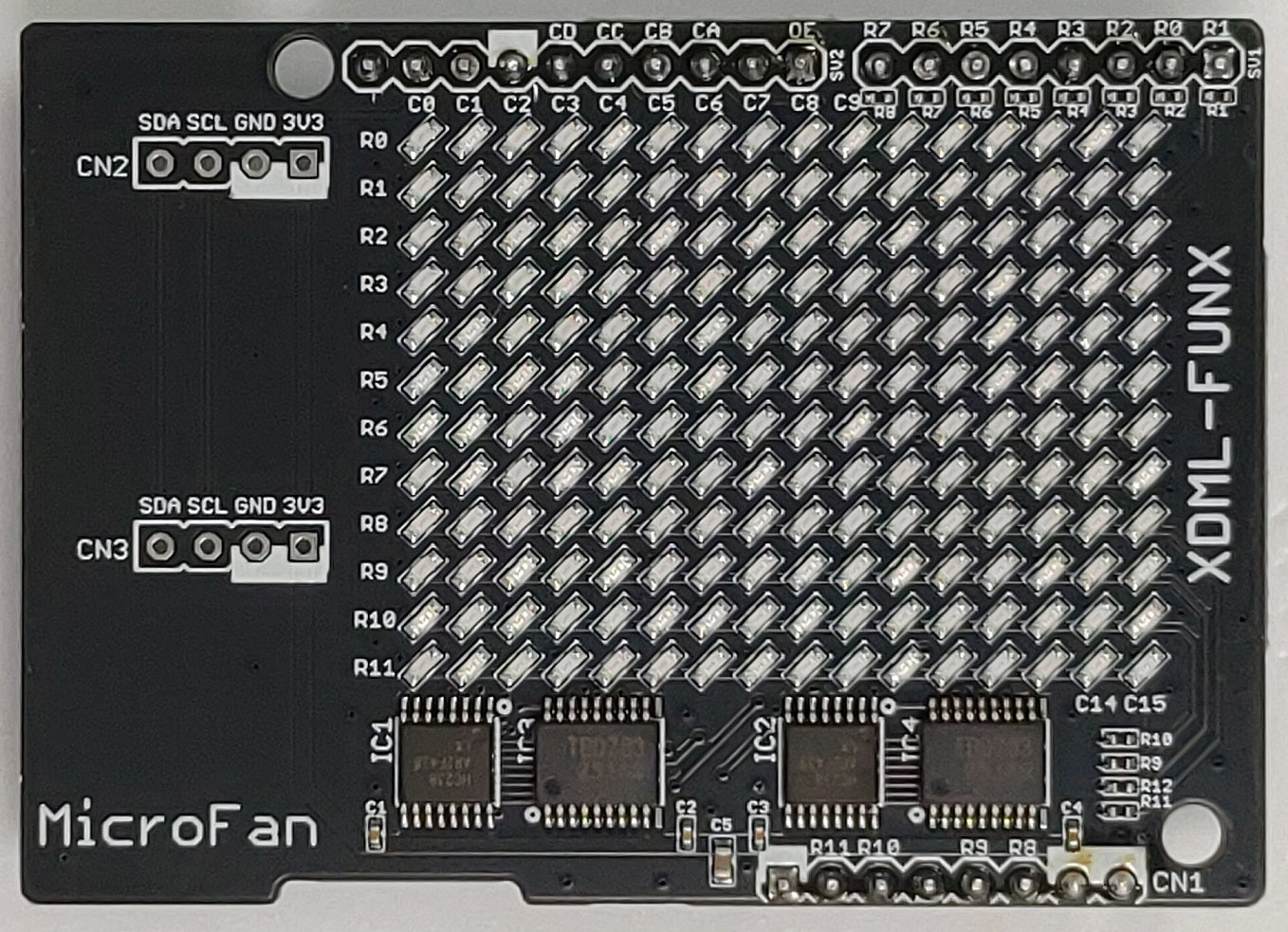 XDML-FUNX TRYGEAR用16x12ドット緑色LEDマトリックス